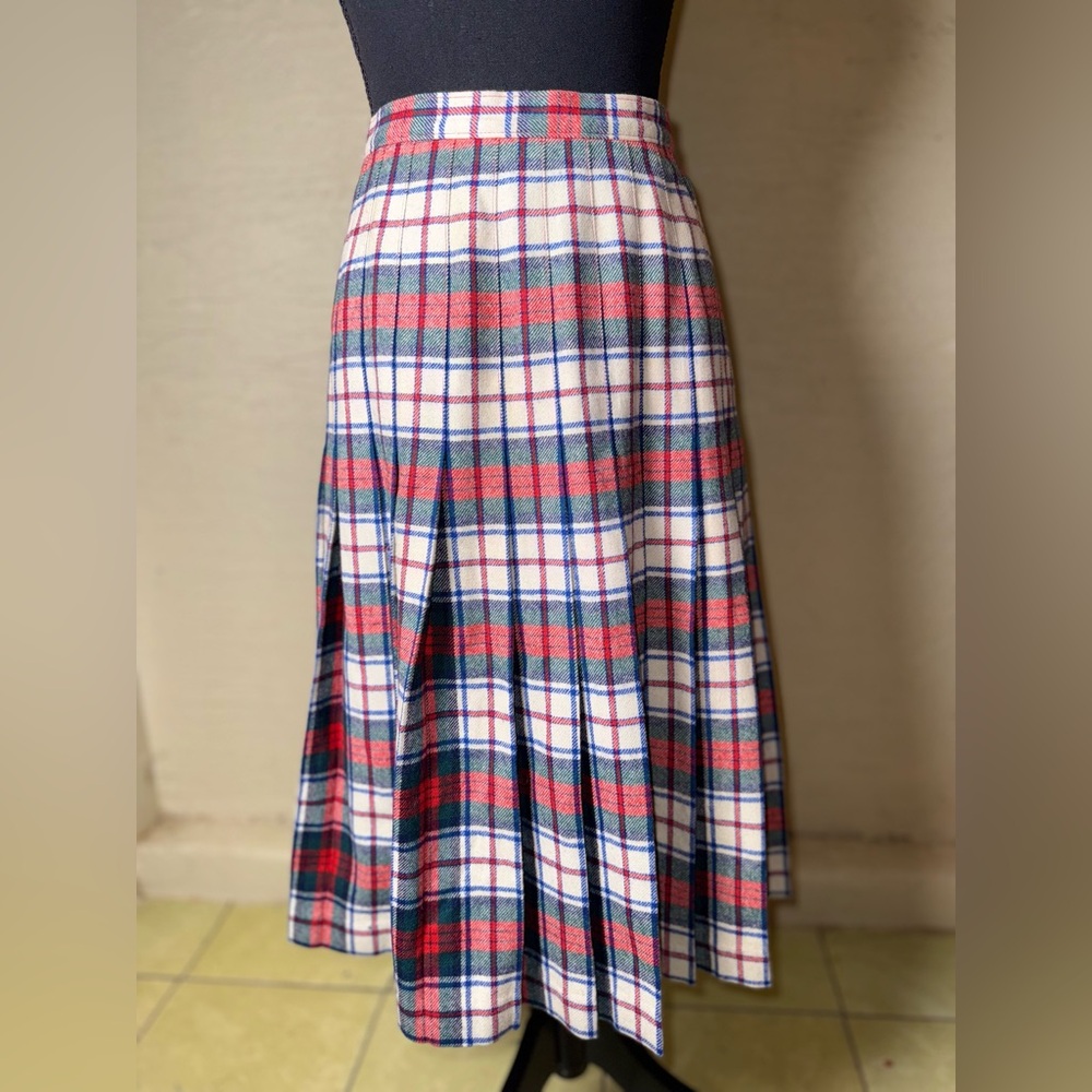 Pendleton‎ Vintage 80s Tartan Plaid Wool Skirt USA Preppy Academia- Size 8 - Picture 5 of 10